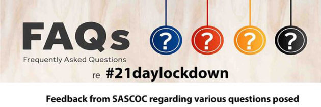 Feedback from SASCOC & Permit to Perform Essential Service