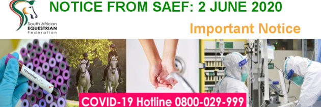 SAEF Notice: Equestrian Events