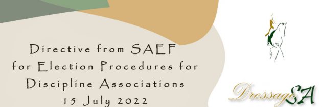 Directive from SAEF for Election Procedures for Discipline Associations: 15 July 2022